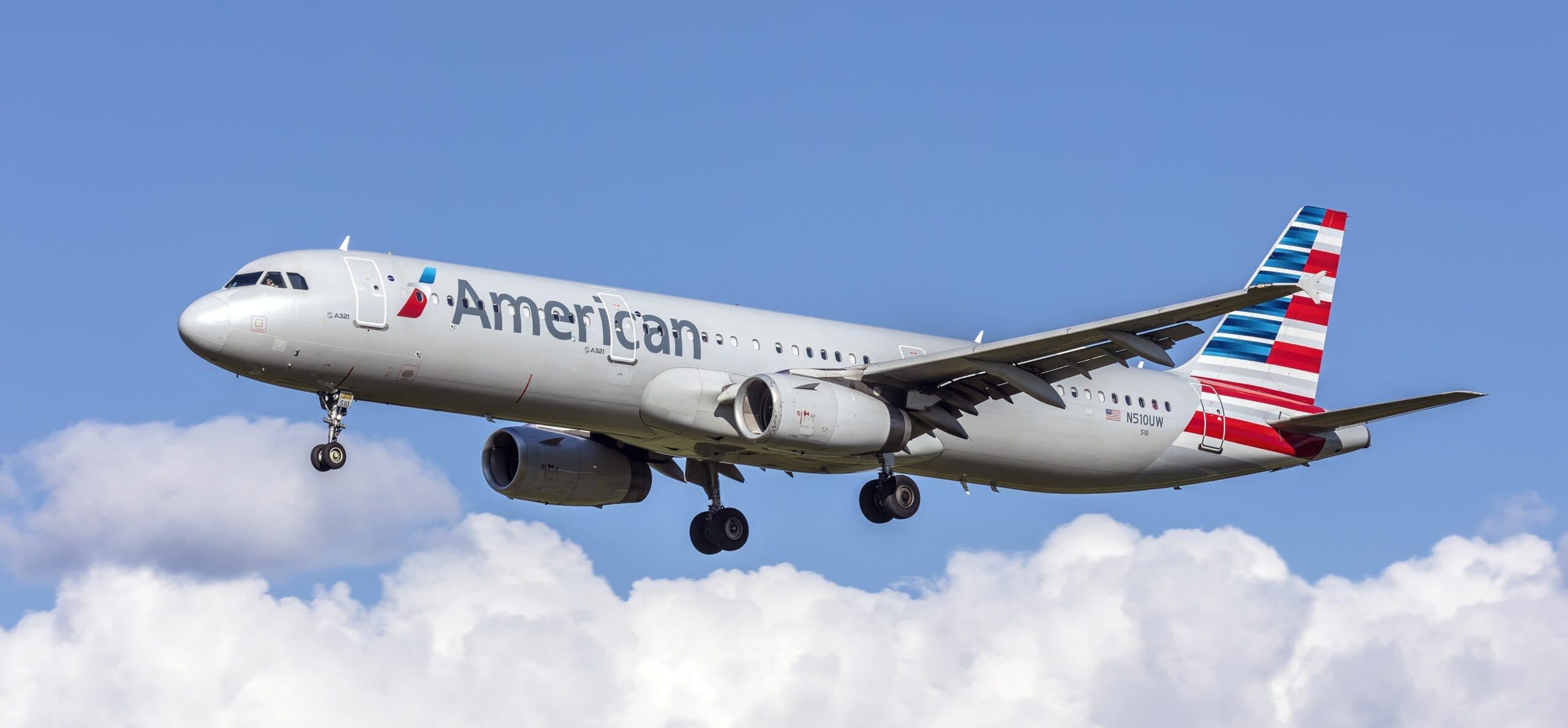 An American Airlines Airbus A321 on the tarmac, the mainline jet most carry-on rules apply to
