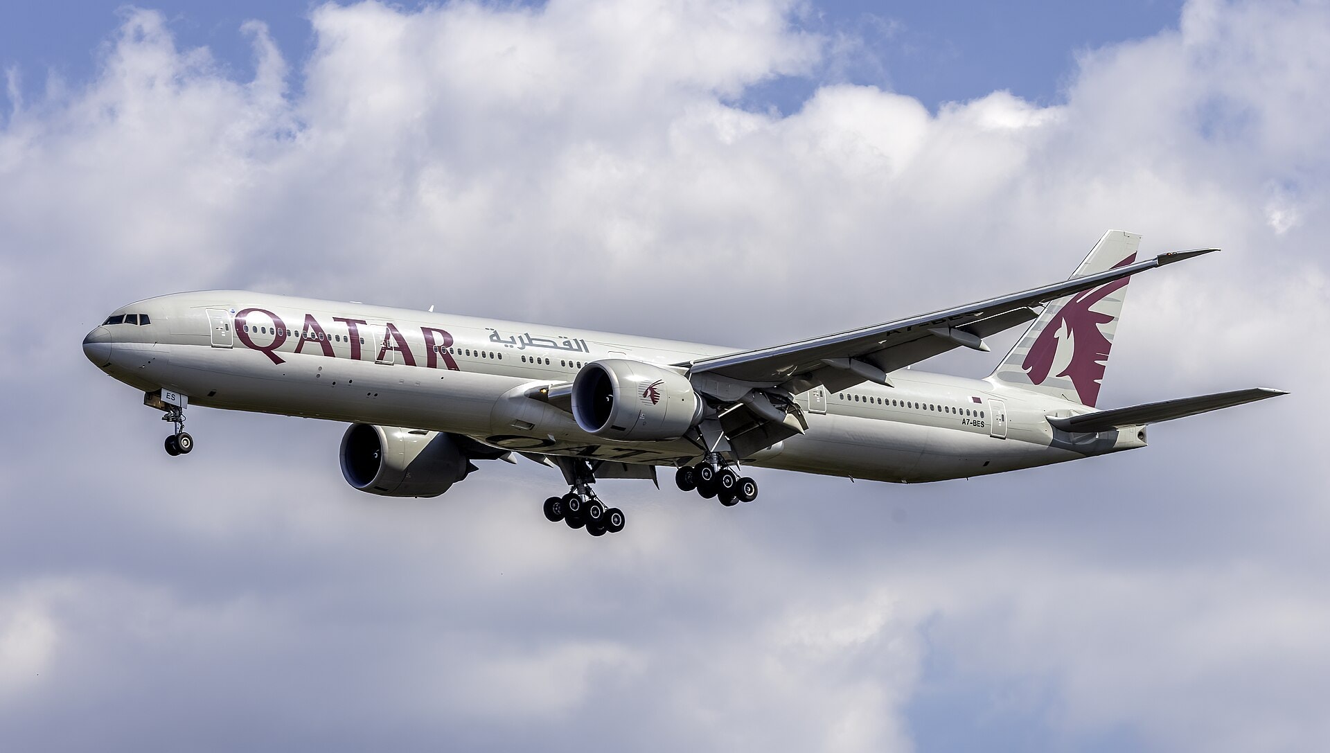 Qatar Airways Boeing 777-300ER widebody jet used on long haul routes