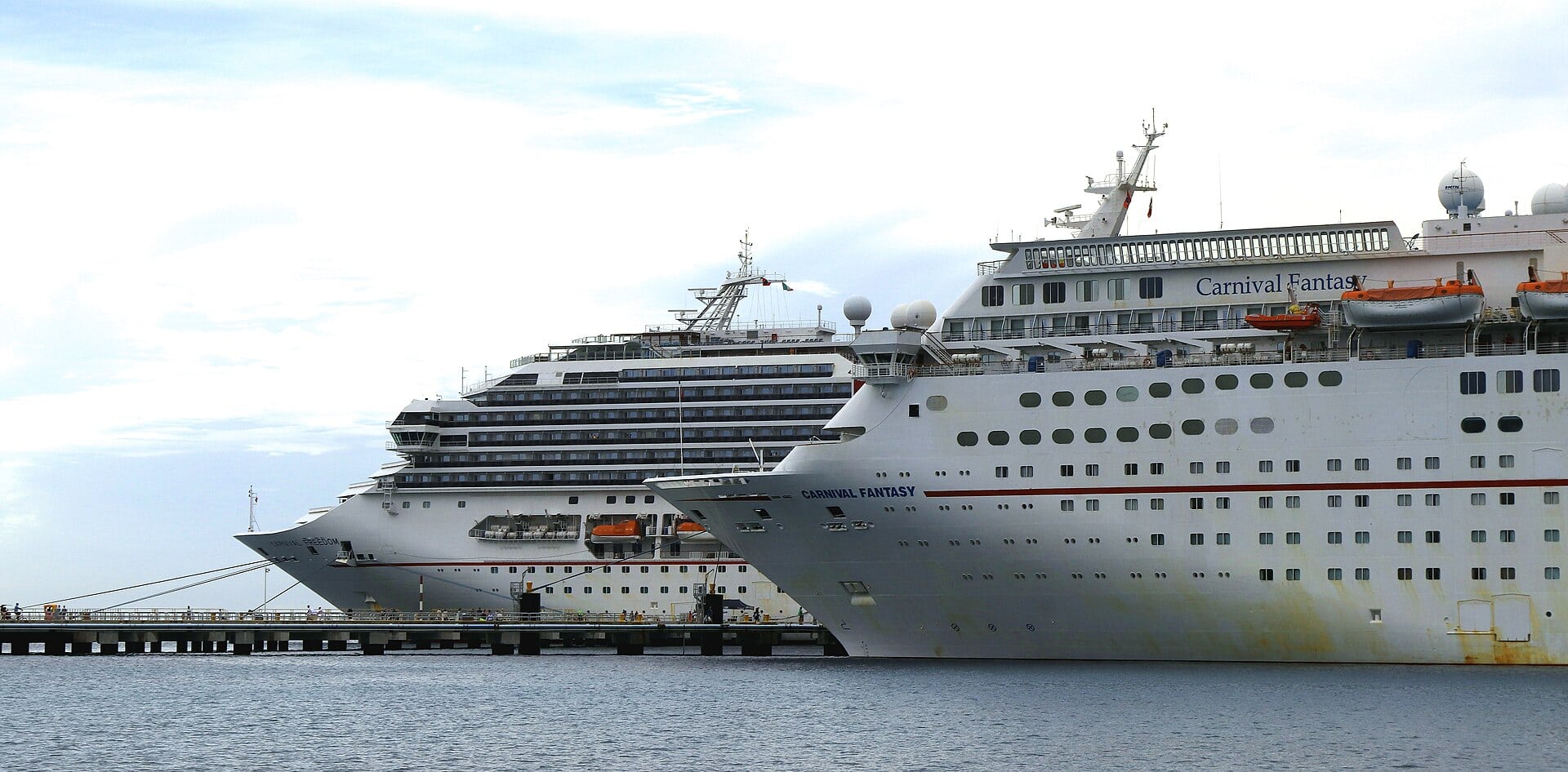 Cruise ships docked at the Cozumel cruise port in Mexico