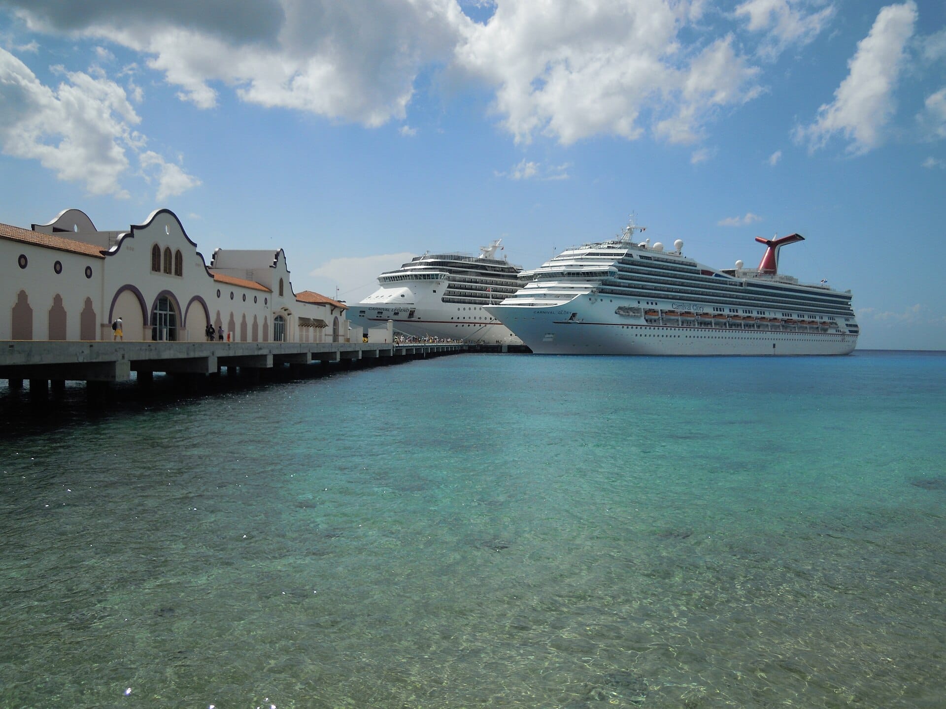 The Puerta Maya cruise pier at Cozumel, where Carnival ships dock