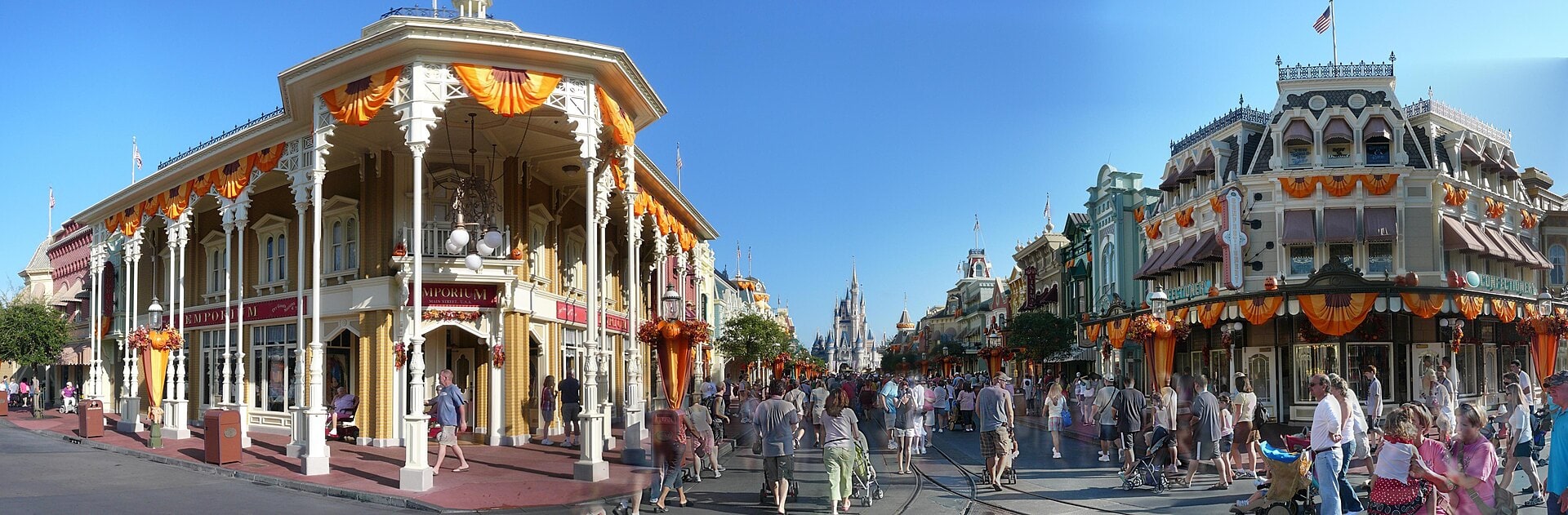 Main Street, U.S.A. at Magic Kingdom, near Town Square Theater where Mickey Mouse meets guests