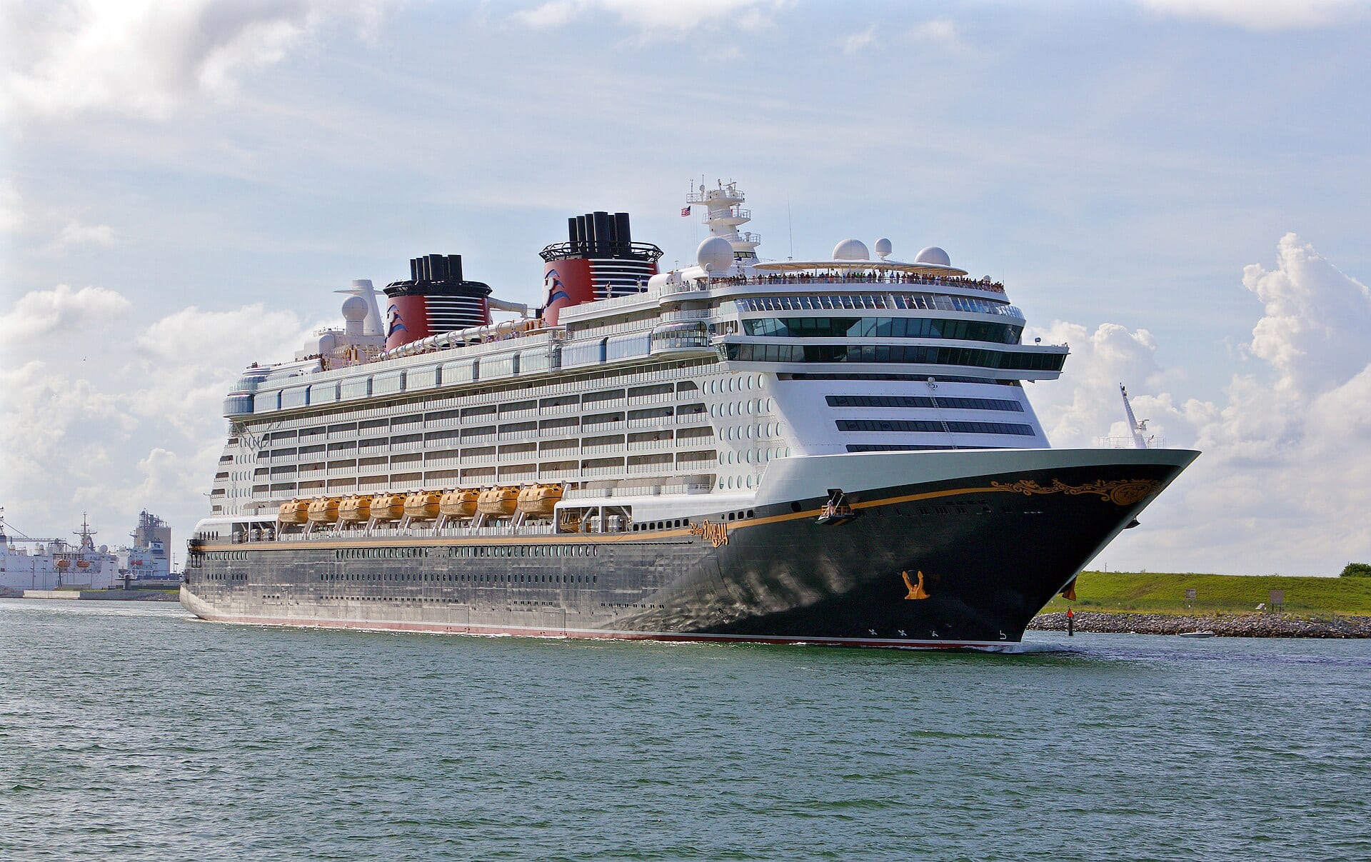 Disney Dream cruise ship at sea for Disney Cruise Line