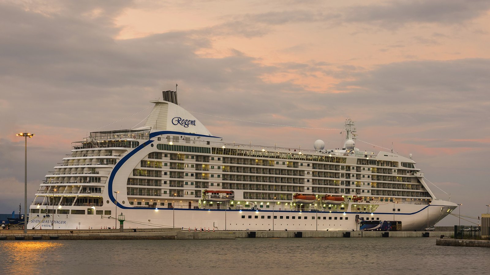 Seven Seas Voyager cruise ship at sea