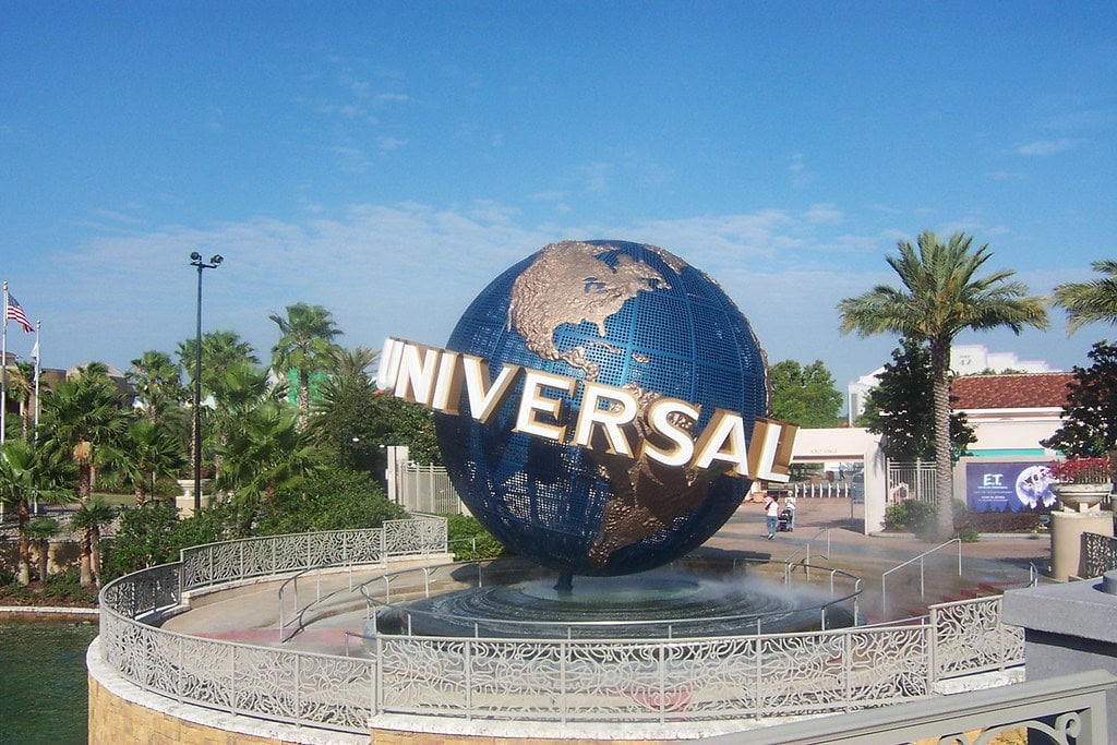 Universal Studios Florida globe entrance area in Orlando