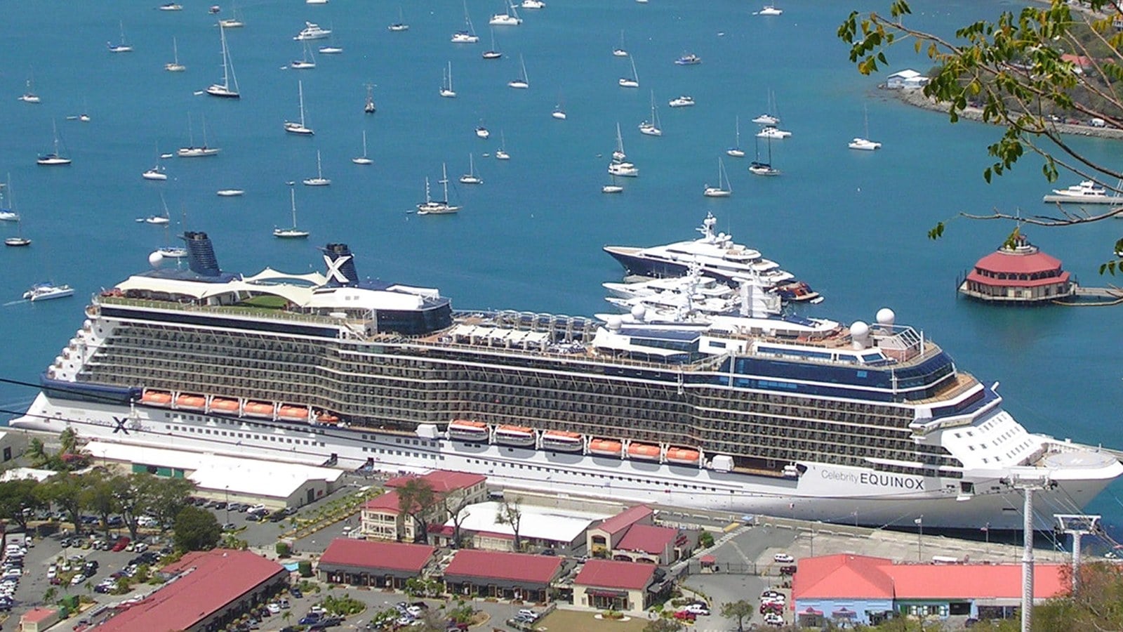 Cruise ship docked in St Thomas near Havensight