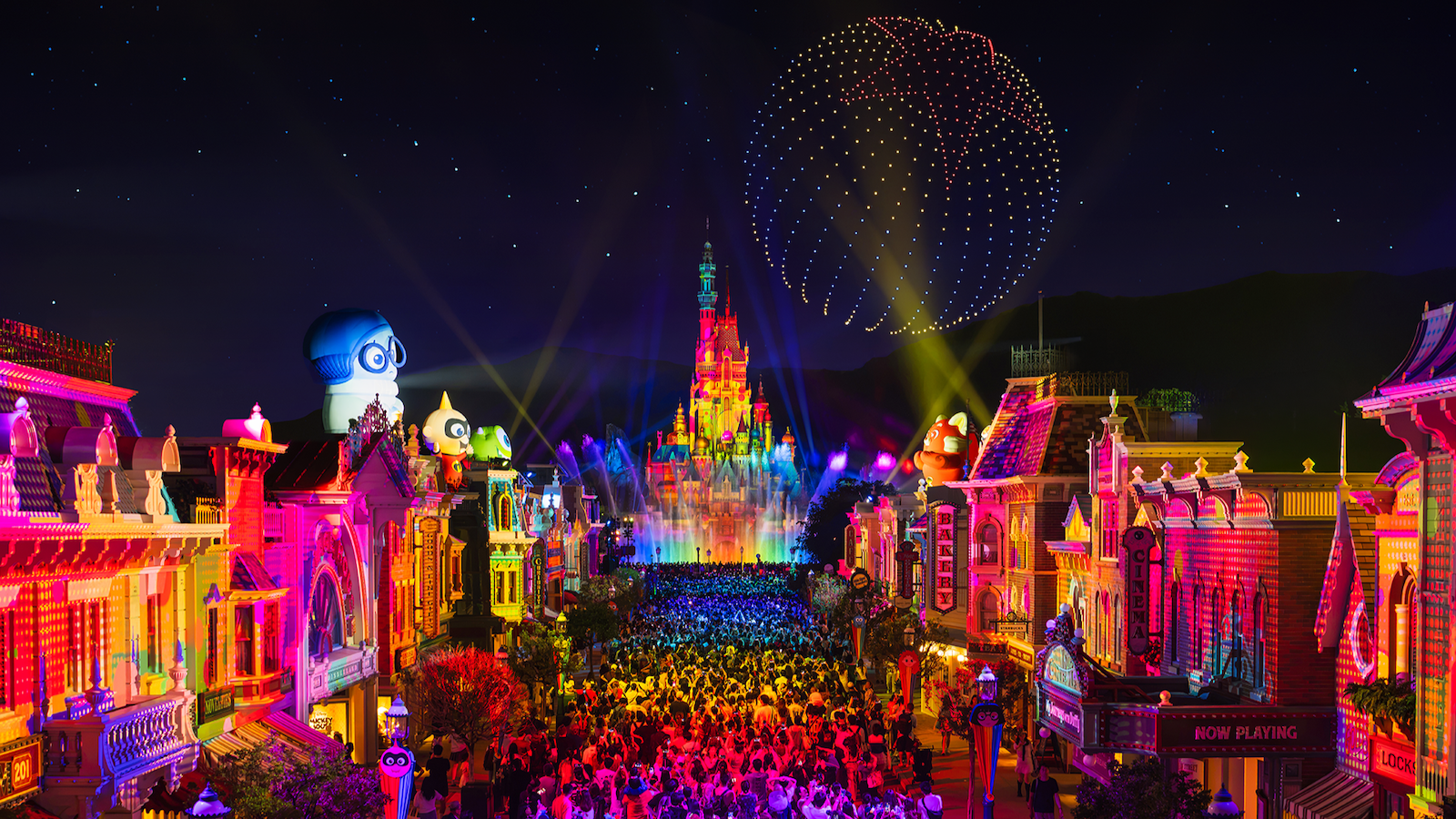 Pixar Pals Night Time Drone Show Disneyland Hong Kong
