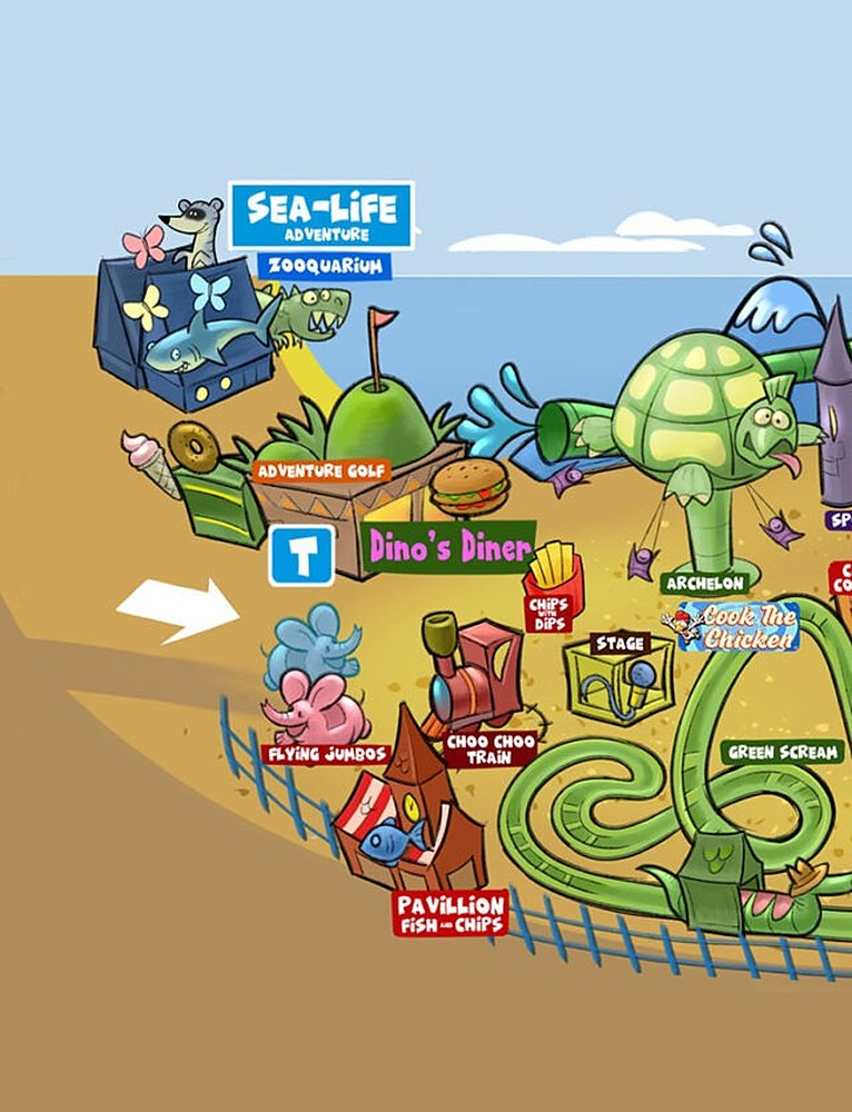 Saved map detail of Sea-Life Adventure and Green Scream at Adventure Island