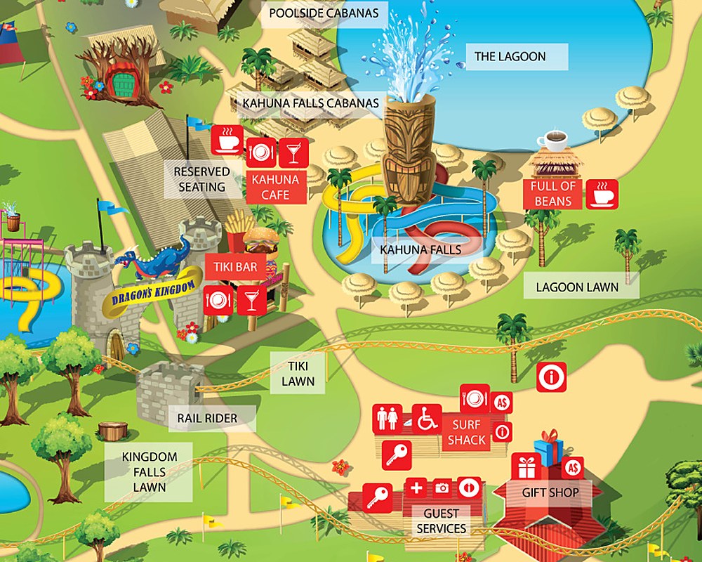 Map detail of the Lagoon at Adventure World Perth