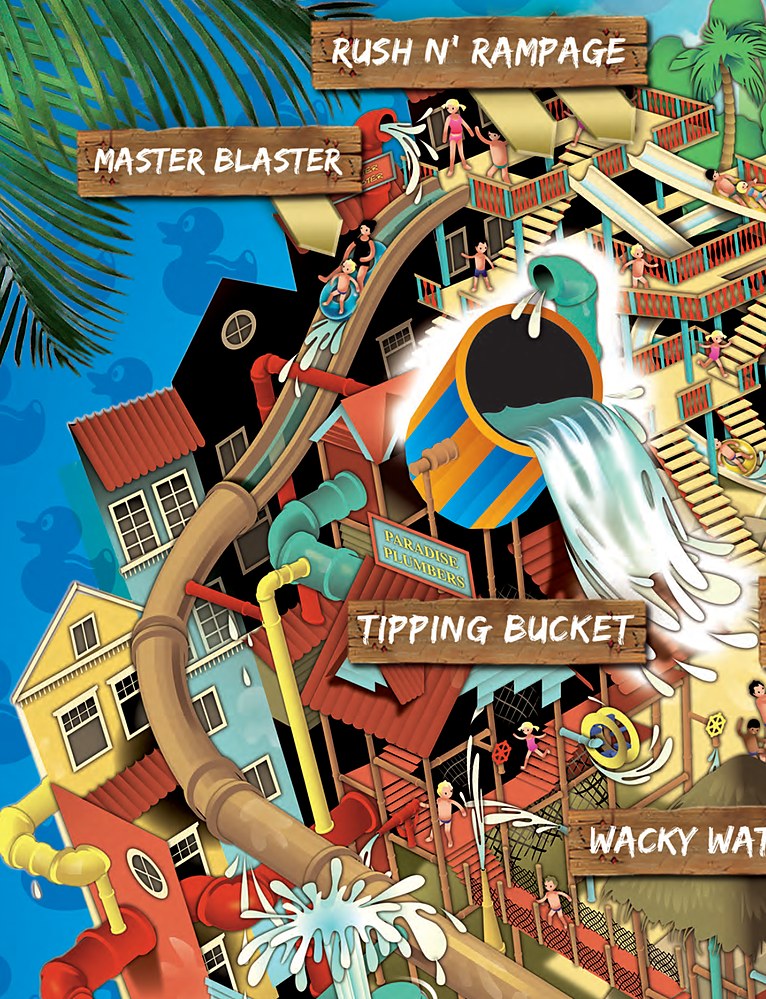 Map detail of Master Blaster and Rush at Alton Towers Waterpark