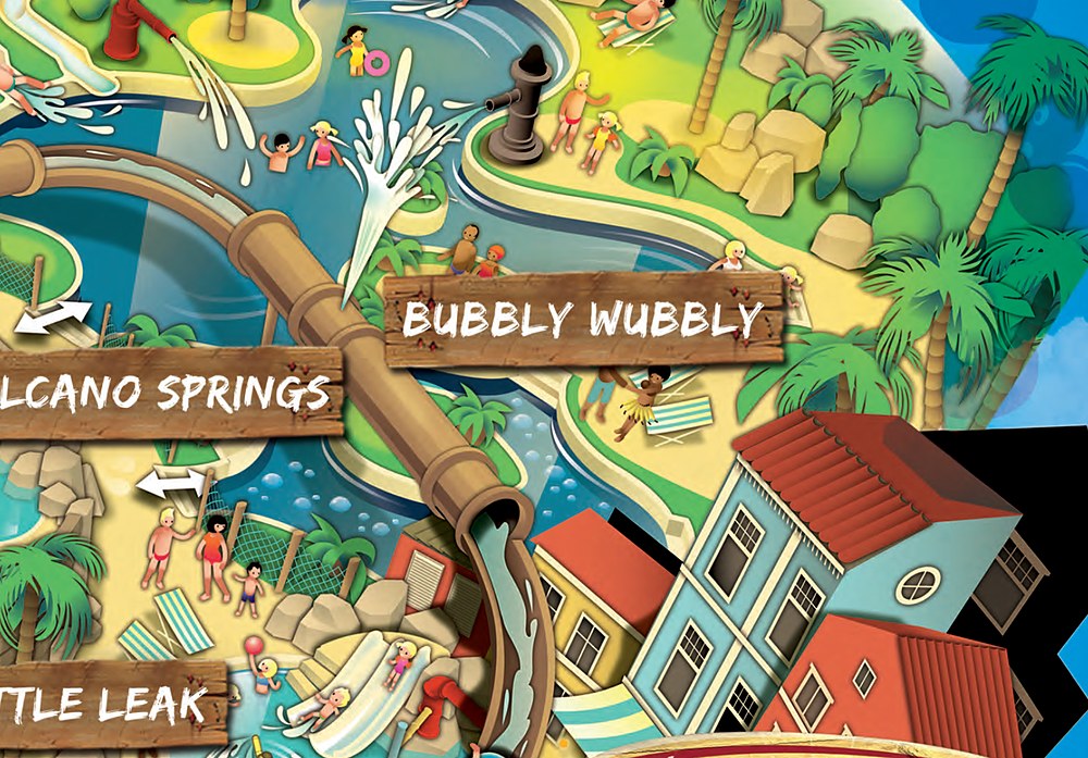 Map detail of Volcanic Springs and Bubbly Wubbly at Alton Towers Waterpark