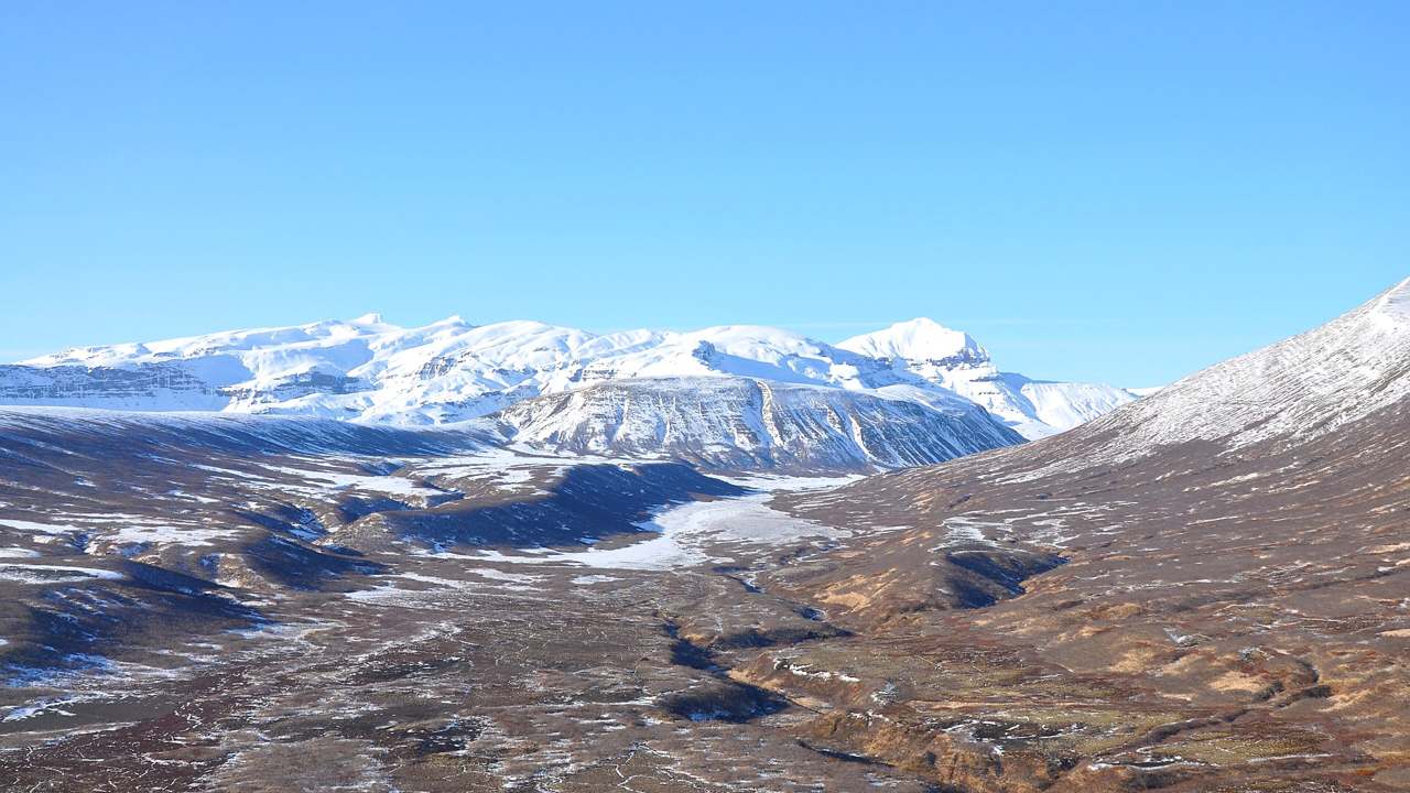 Volcanic caldera landscape