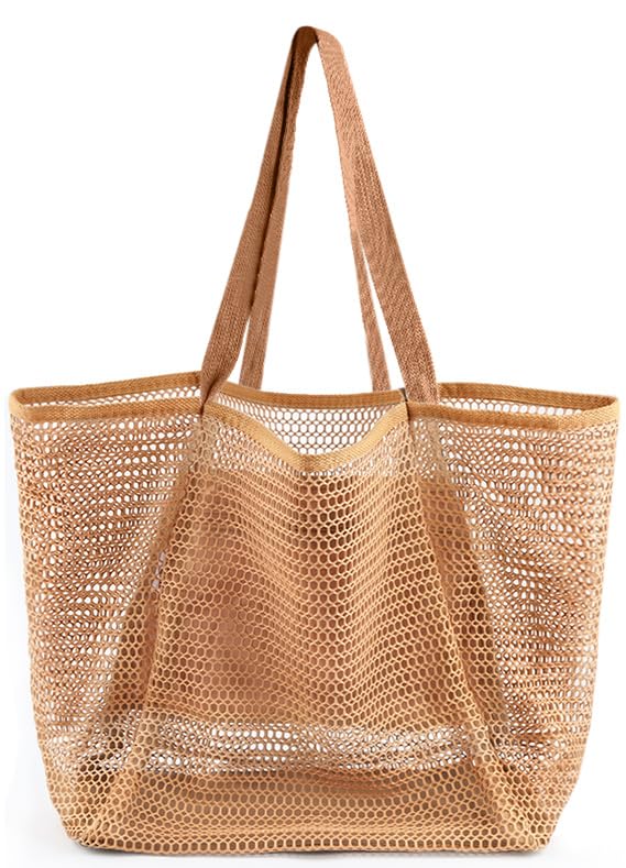 HOHOM Beach Bags for Women, Summer Travel Mesh Tote Bag with Large
