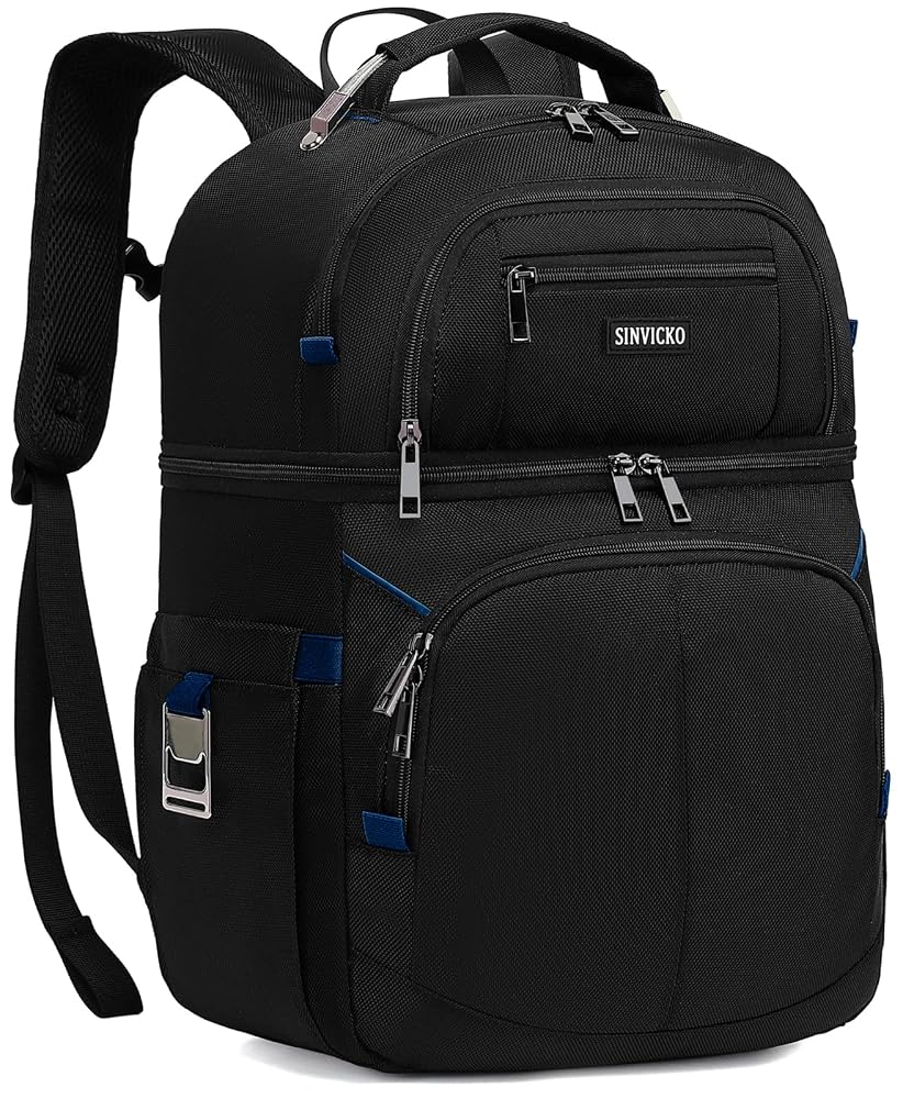 Insulated Cooler Backpack,Double Deck Leakproof Cooler Bag,Insulated Backpack Cooler Lunch Backpack for Men Wo