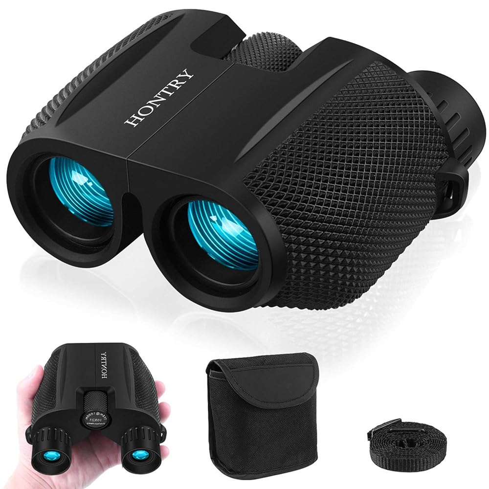 Hontry Binoculars for Adults and Kids, 10x25 Compact Binoculars for Bird Watching, Theater and Concerts, Hunti