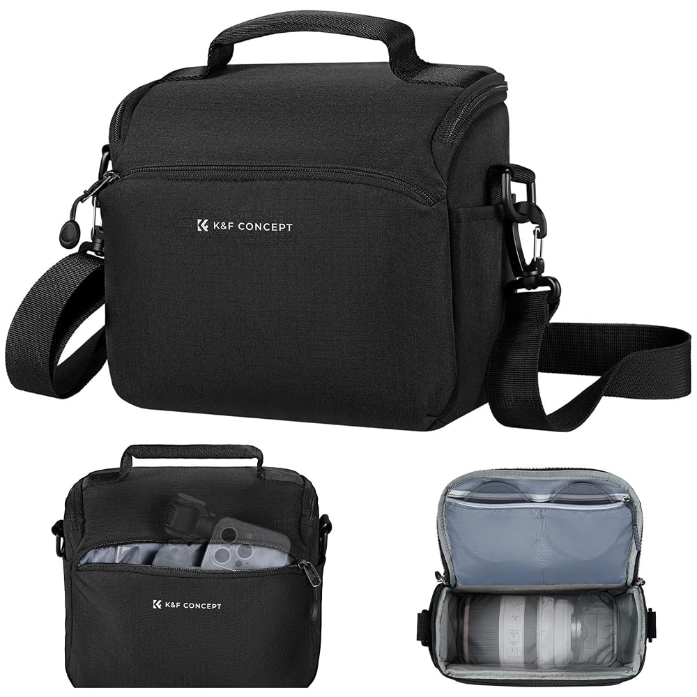 K&F CONCEPT Camera Sling Bag Small Crossbody Camera Case DSLR/SLR/Cute Compact Shoulder Photography Bags for P