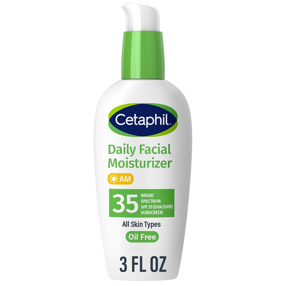 Cetaphil Face Moisturizer, Daily Oil Free Facial Moisturizer with SPF 35, For Dry or Oily Combination Sensitiv