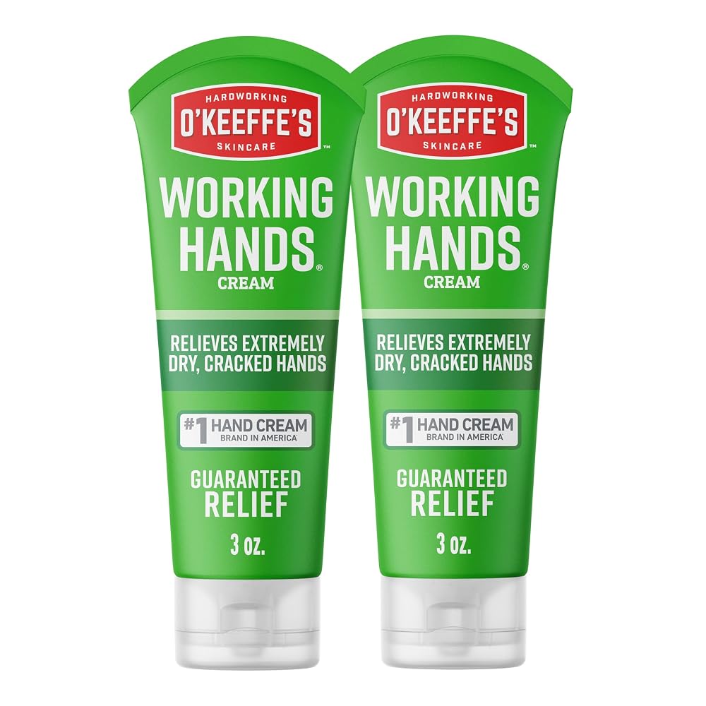 O'Keeffe's Working Hands Hand Cream for Extreme Dryness: 3 oz Tube (2 Pack): Repairing Skincare for Cracked,