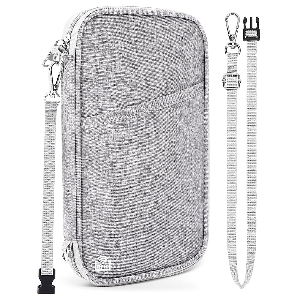 Family Passport Holder for Travel, RFID Blocking Travel Document Organizer with Flexible Carrying Style, Porta