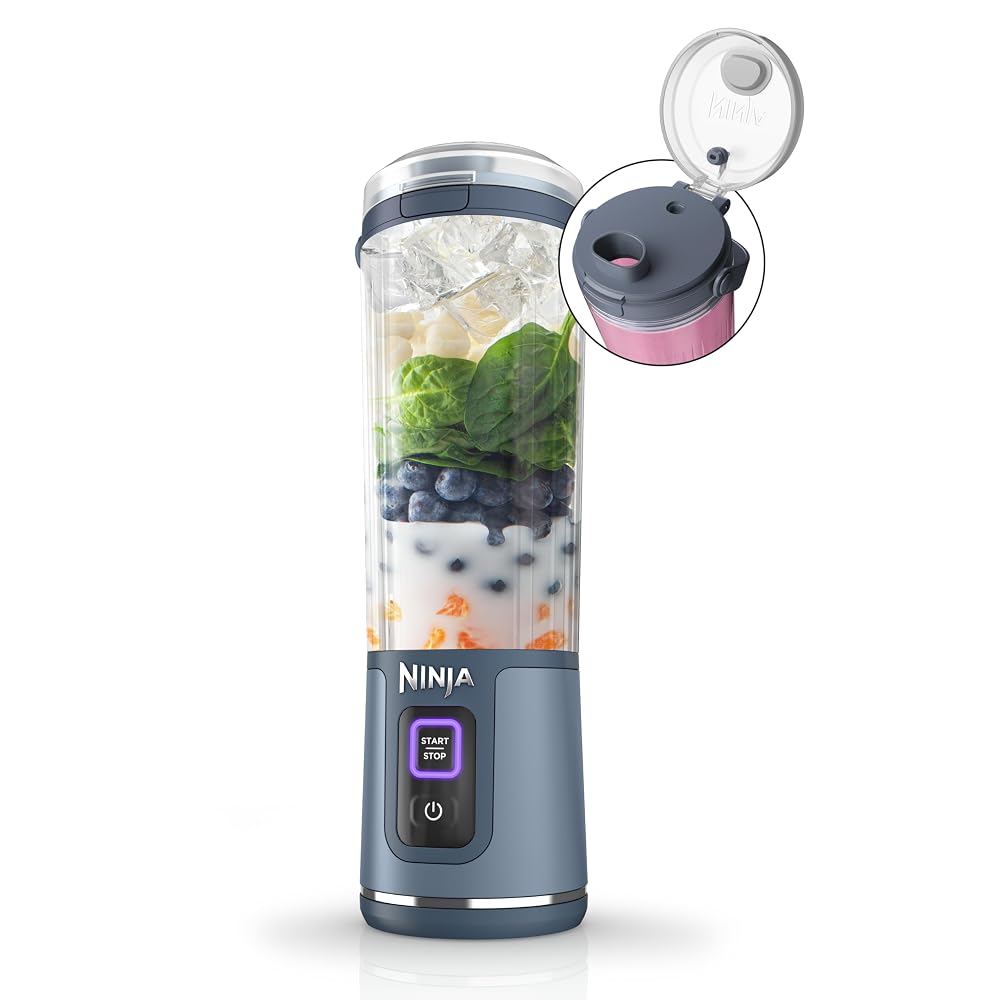 Ninja BC151NV Blast Portable Blender, Cordless, 18oz. Vessel, Personal Blender-for Shakes & Smoothies, BPA Fre