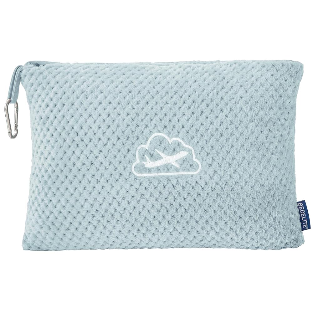 BEDELITE Travel Blanket with Bag, Ultra-Soft Jacquard Fleece Blanket with Luggage Sleeve & Backpack Clip, Airp