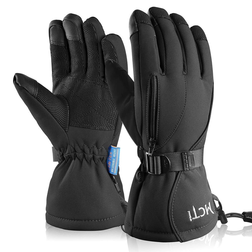 MCTi Waterproof Mens Ski Gloves Winter Warm 3M Thinsulate Snowboard Snowmobile Cold Weather Gloves