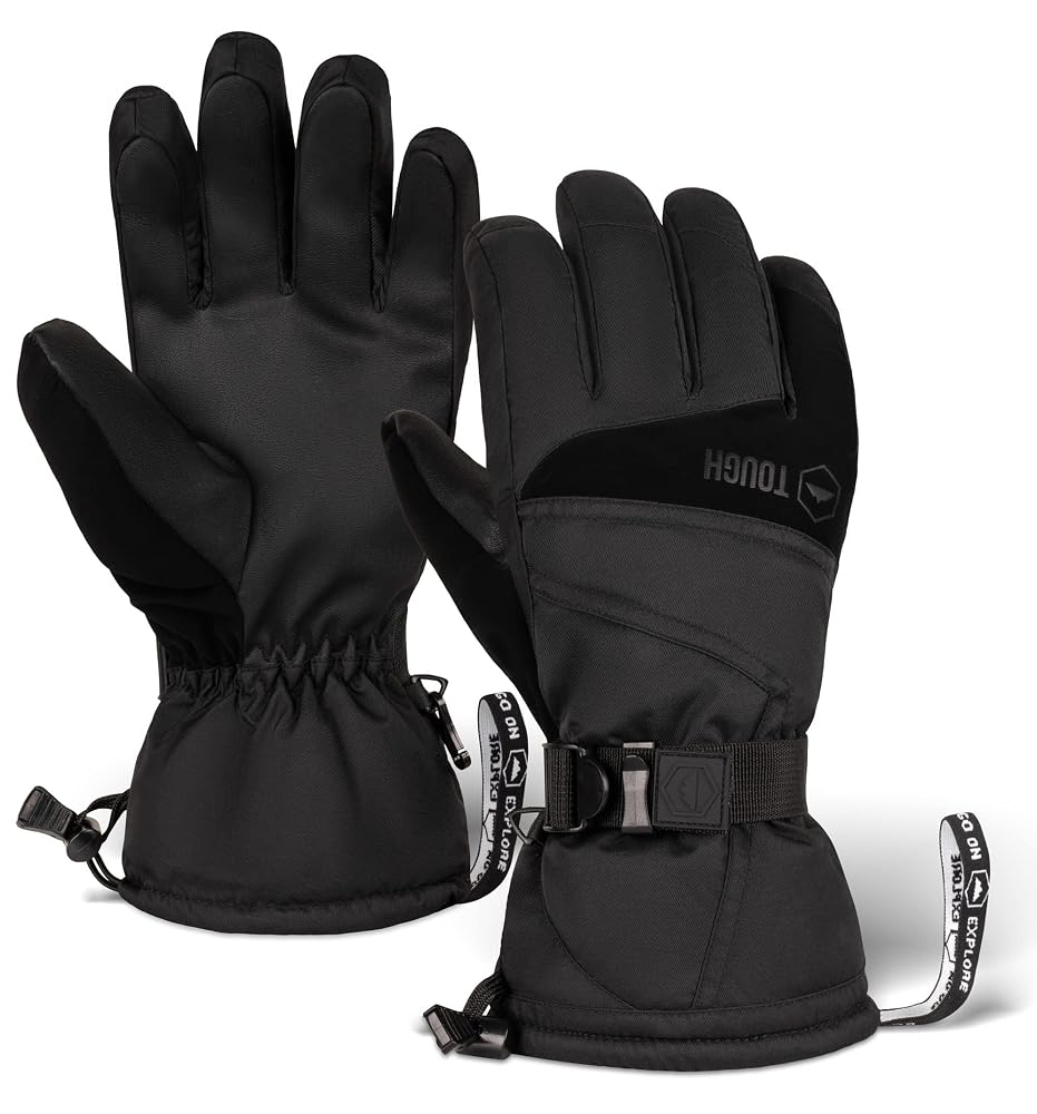 Tough Outdoors Waterproof Gloves Women: Ski Gloves Men: Warm for Winter Cold Weather Snow & Snowboarding: M