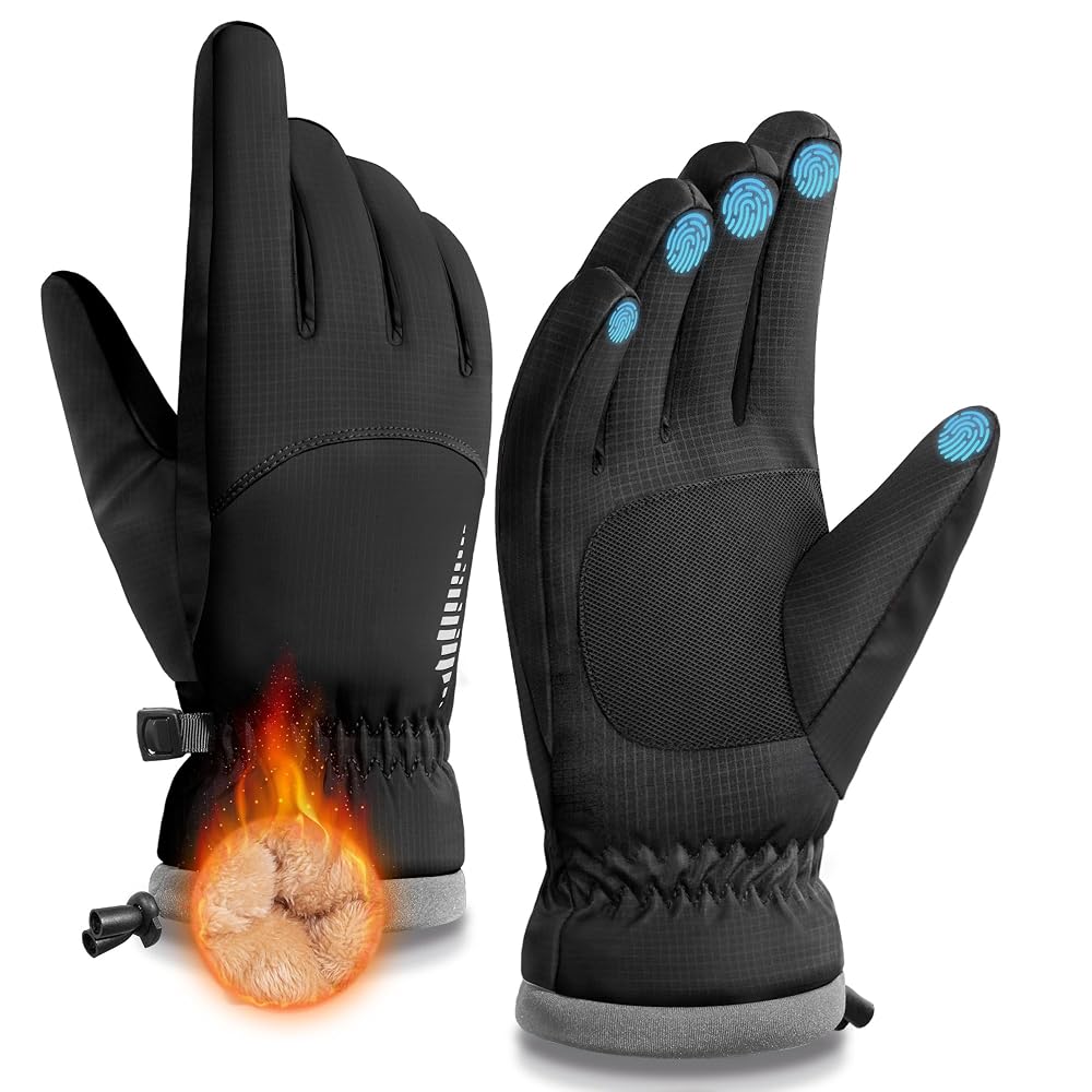 SIMARI Winter Waterproof Warm Gloves Women Men with Touchscreen Fingers, Ski Snow Windproof for Cold Weather T