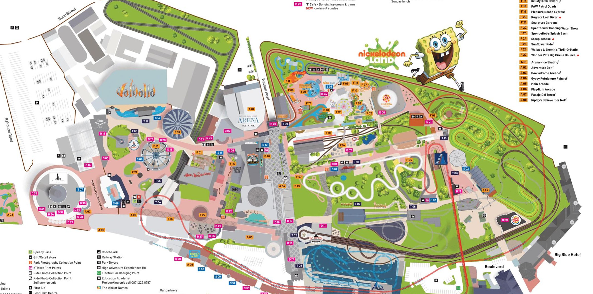 Official Blackpool Pleasure Beach park map for 2026