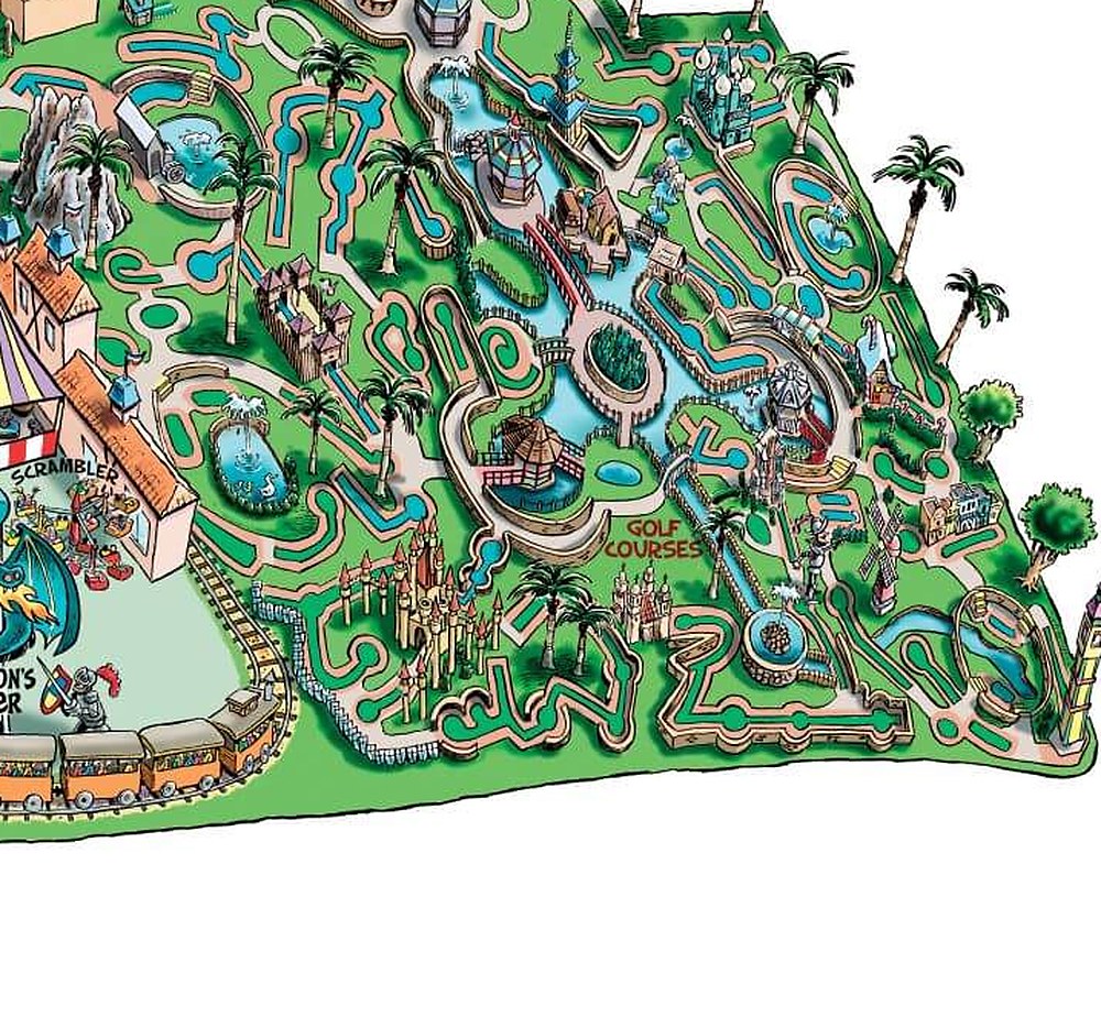 Archived Castle Park map detail showing the Mini Golf courses