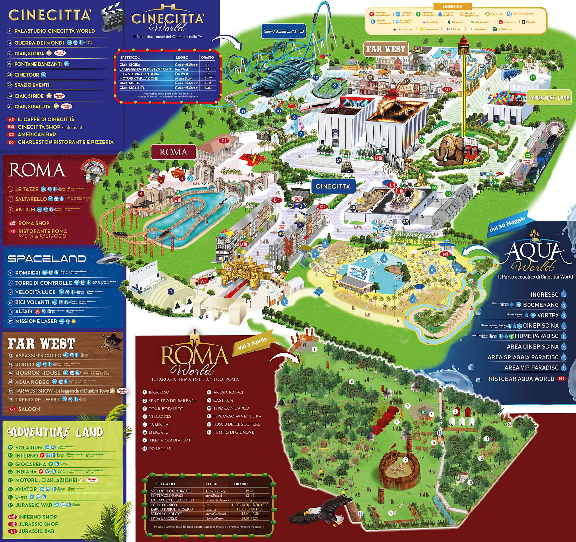 Official Cinecitta World park map for 2026