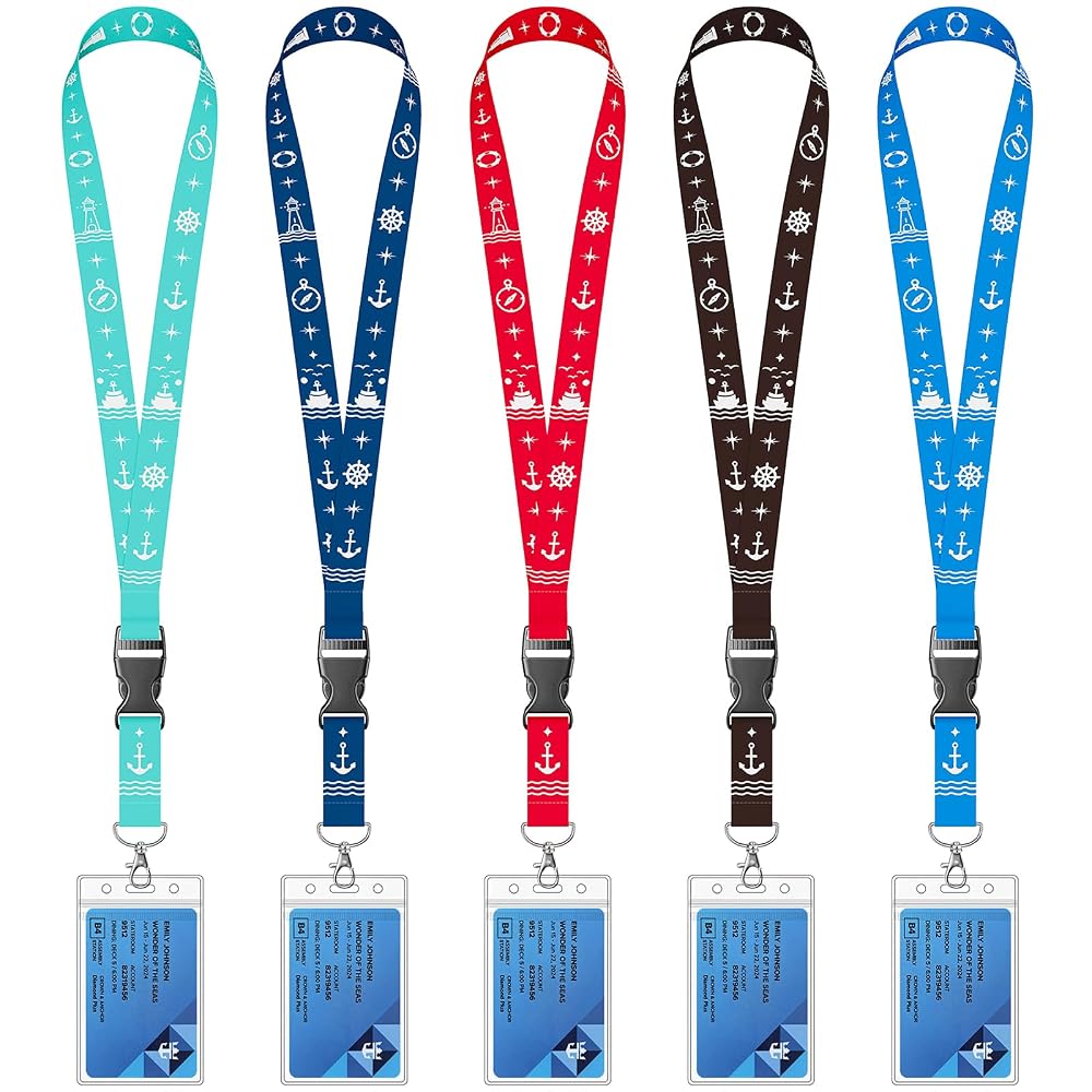 Cruise Lanyard for Ship Cards, 5 Pack Cruise Ship Lanyards with