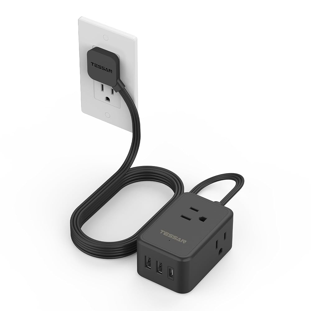 TESSAN small flat plug power strip