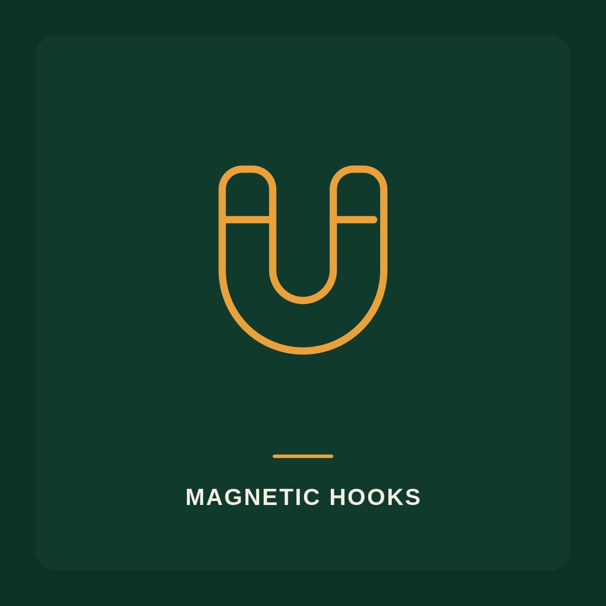 Magnetic hooks on white background