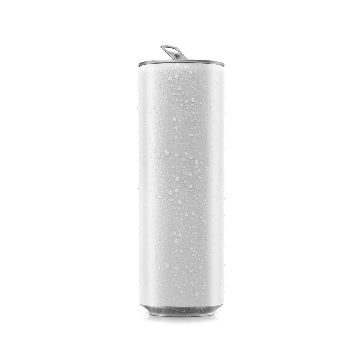 Sealed energy drink cans on white background