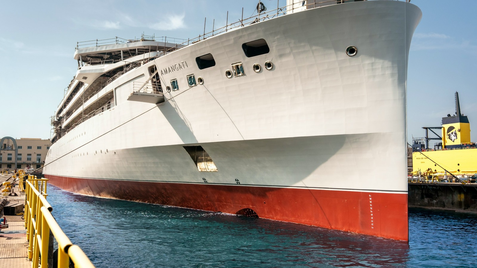 Amangati yacht floated out at T. Mariotti shipyard in Genoa