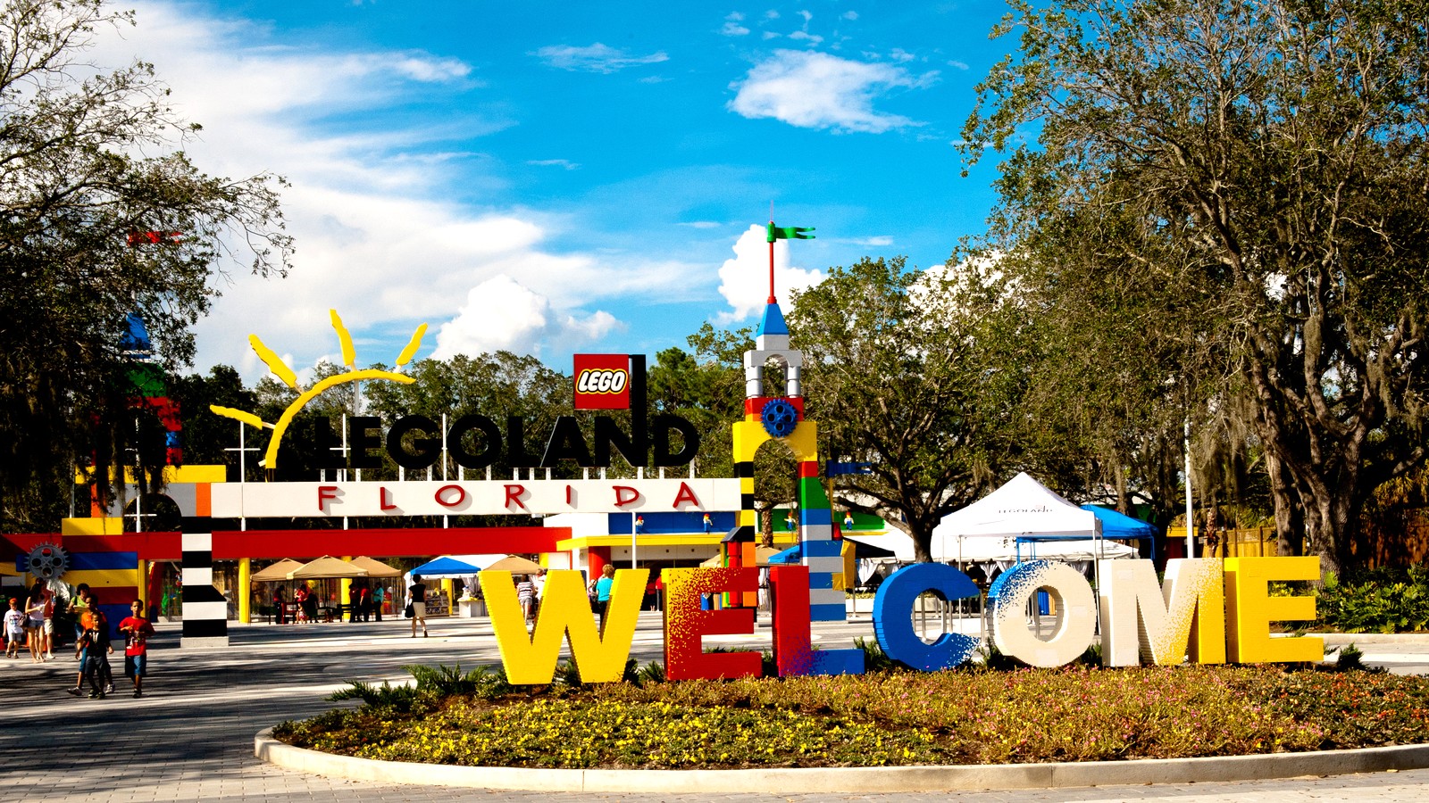 LEGOLAND Florida entrance welcome sign at the theme park