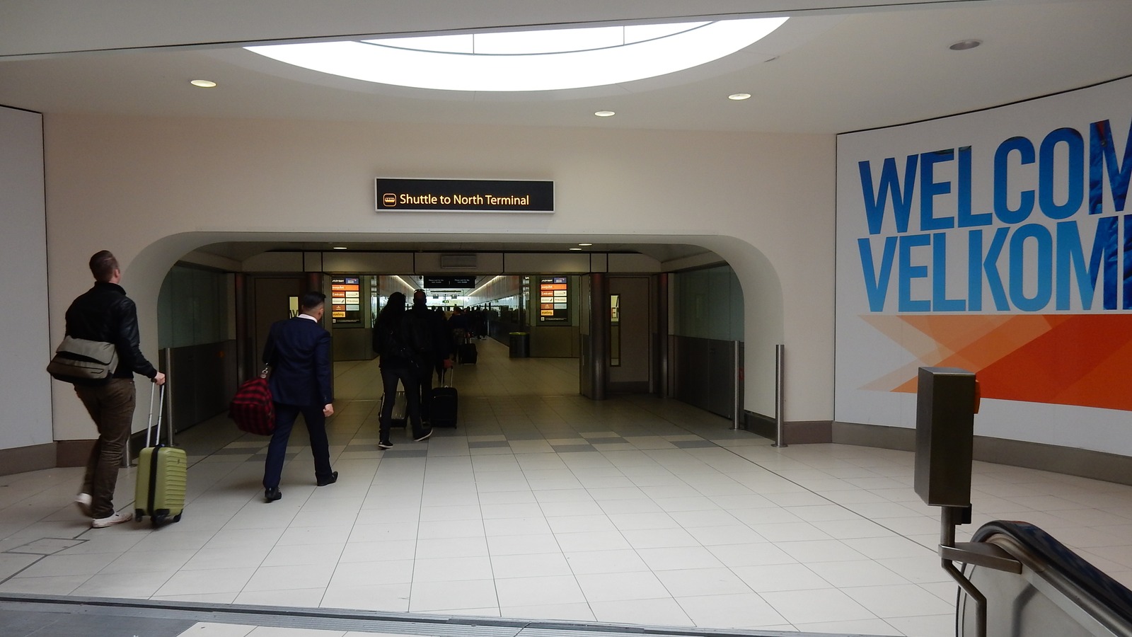 Interior of London Gatwick Airport South Terminal near the transit entrance
