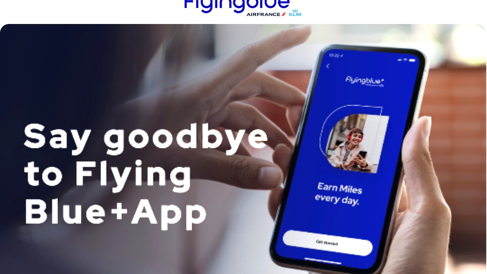 Flying Blue Plus mobile app interface for everyday miles earning