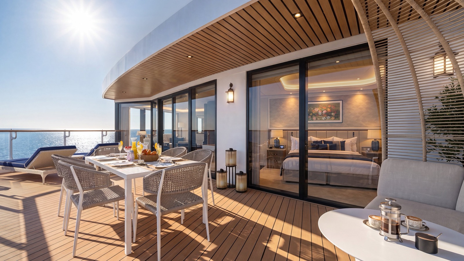 Official rendering of the new Bridgeview Suite outdoor area planned for Zuiderdam