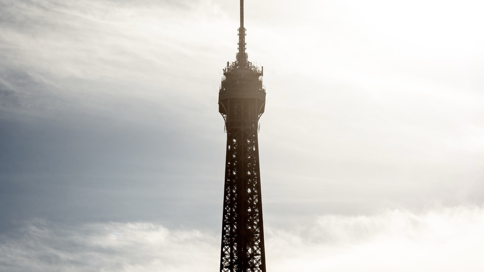 Eiffel Tower seen from the Trocadero gardens in Paris