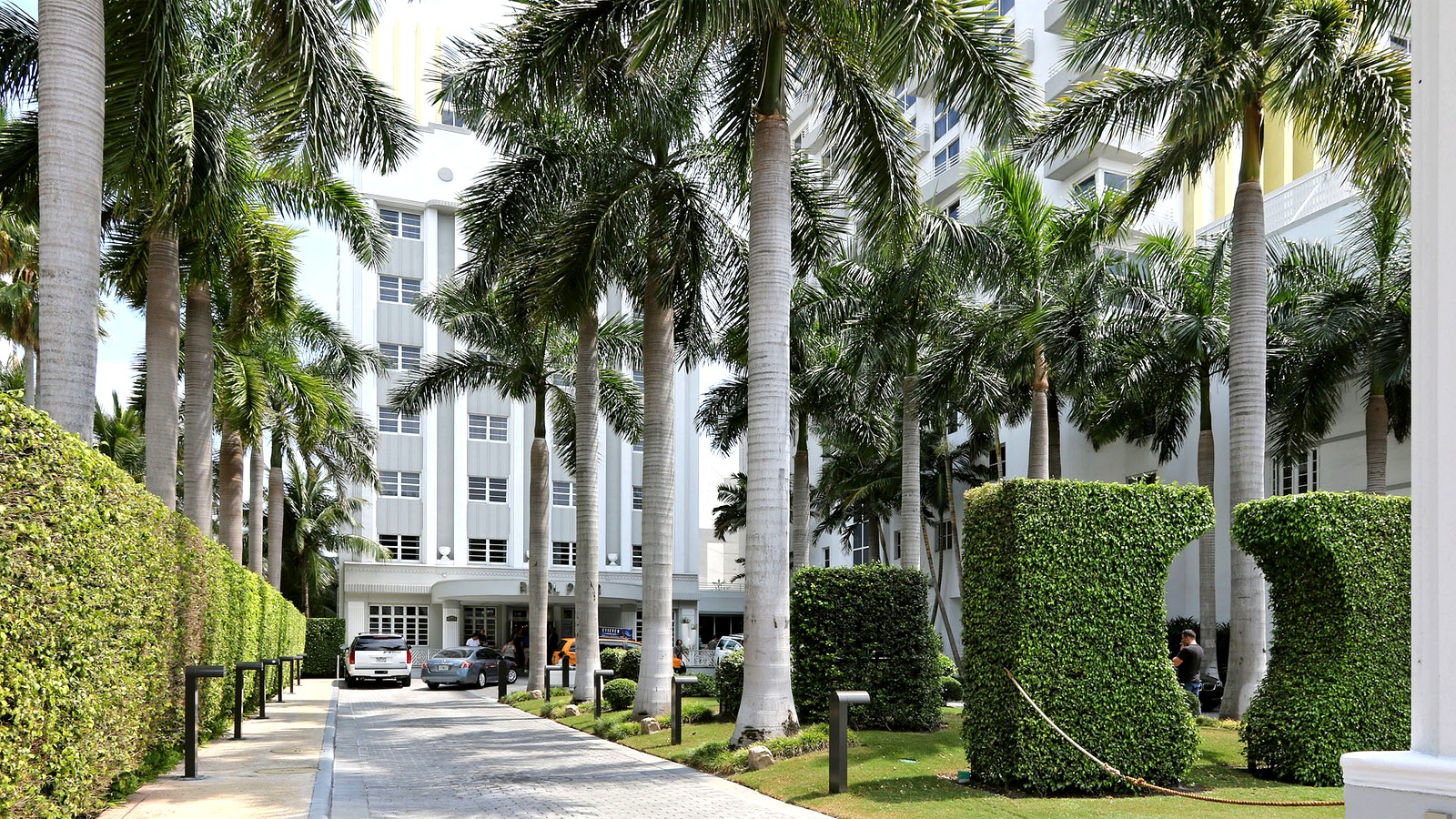 Exterior of Royal Palm South Beach hotel on Miami Beach Collins Avenue