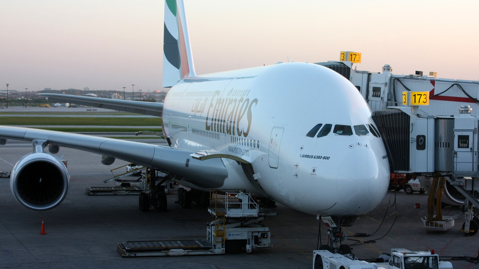 Emirates A380 airliner in flight representing the carrier enabling Crypto.com Pay checkout