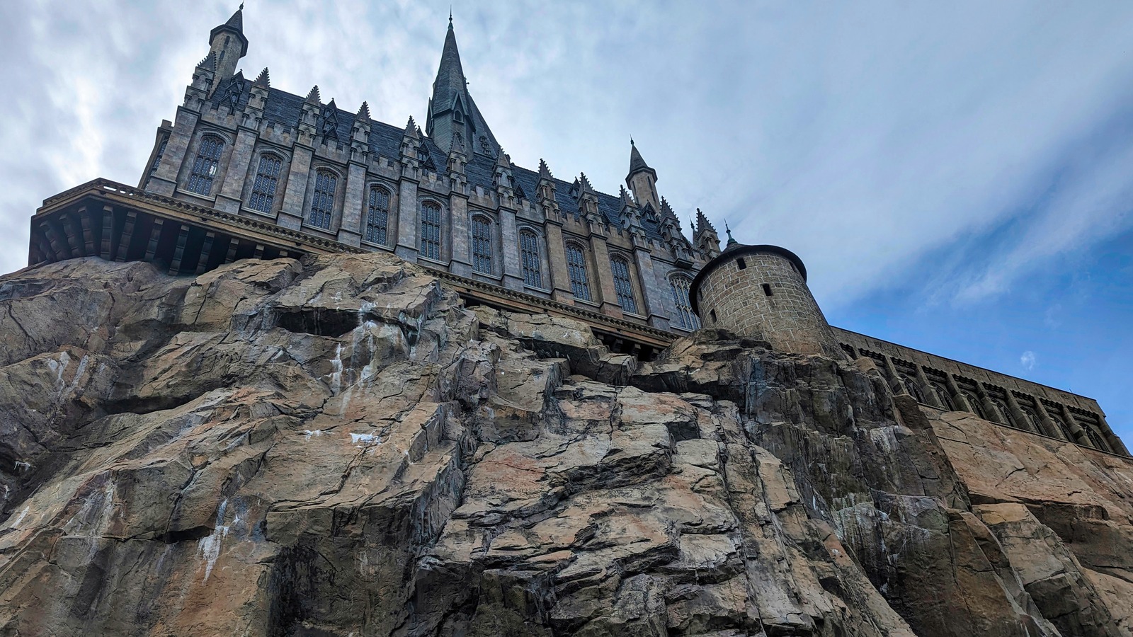 Hogwarts Castle facade at The Wizarding World of Harry Potter Hogsmeade, Universal Islands of Adventure