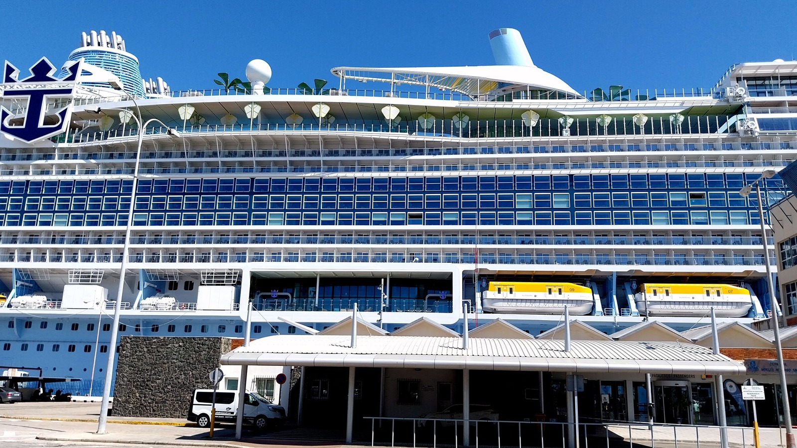 Royal Caribbean Star of the Seas cruise ship docked at a port pier