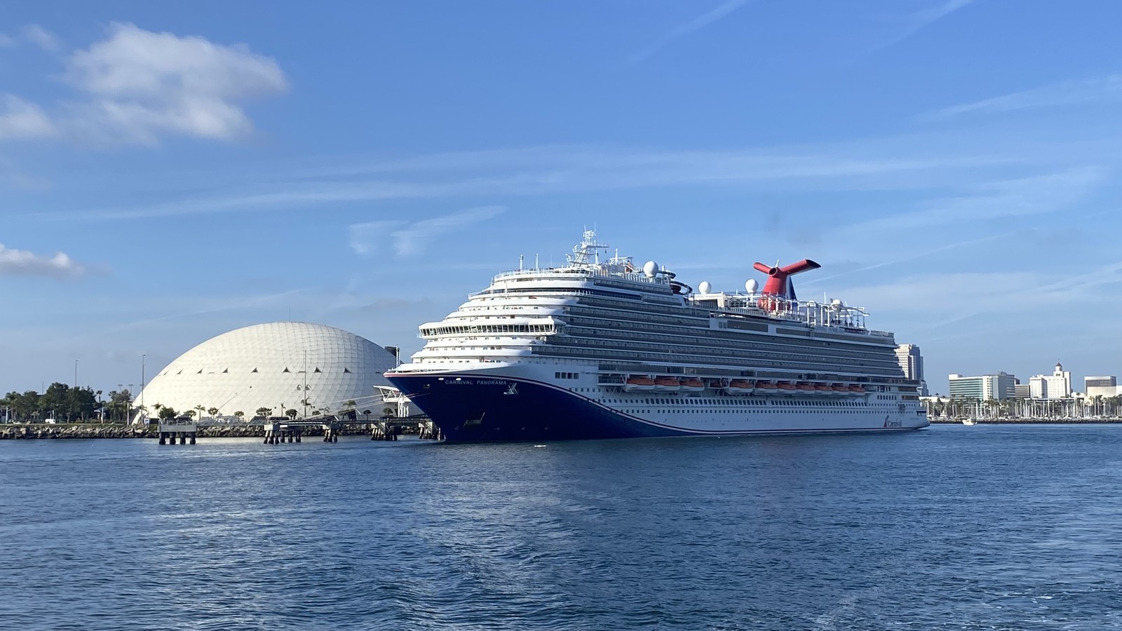 Carnival Panorama cruise ship docked at Long Beach California