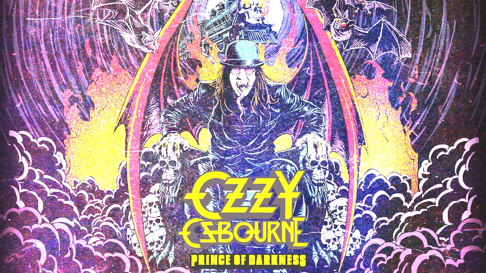 Official key art for Ozzy Osbourne Prince of Darkness haunted house at Halloween Horror Nights