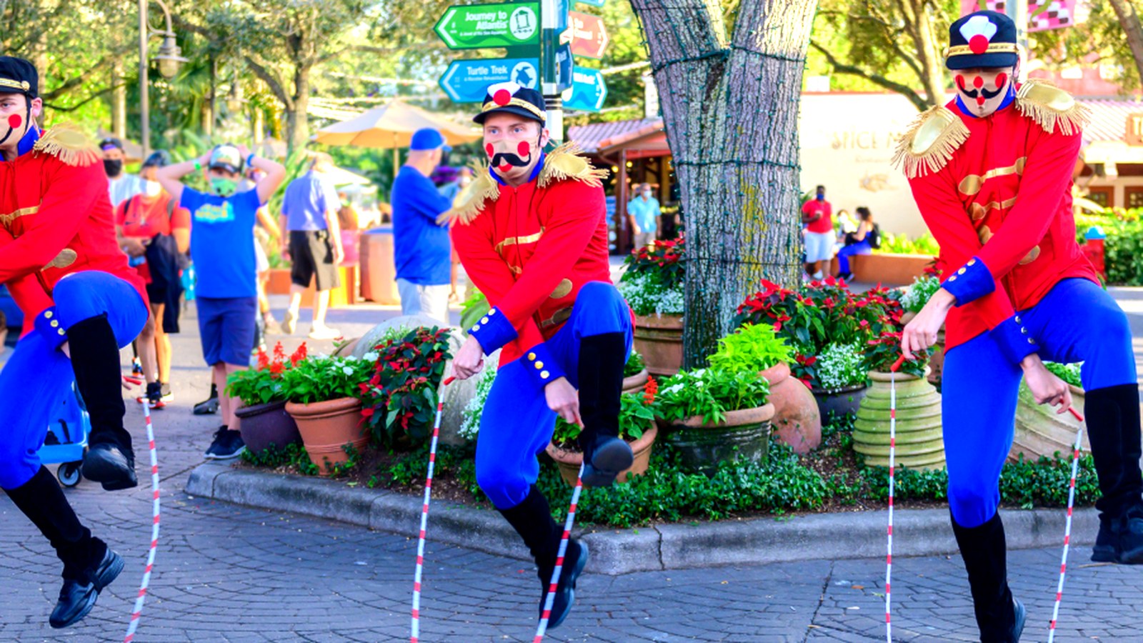 Festive Christmas Celebration entertainment scene at SeaWorld Orlando