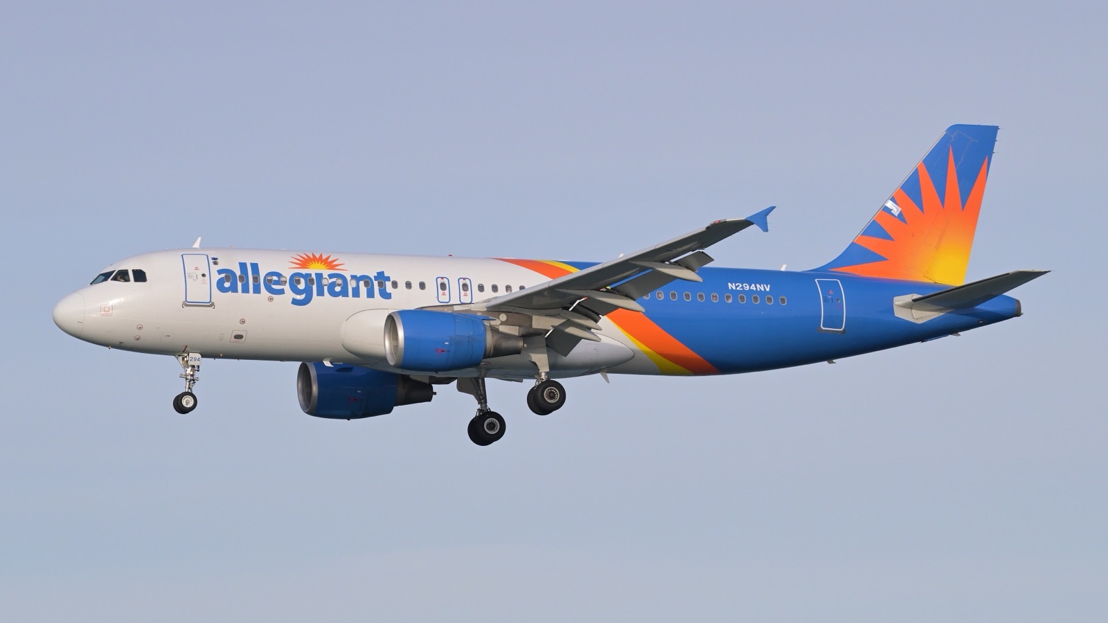 Allegiant Air Airbus A320 N294NV approaching Boston Logan International Airport