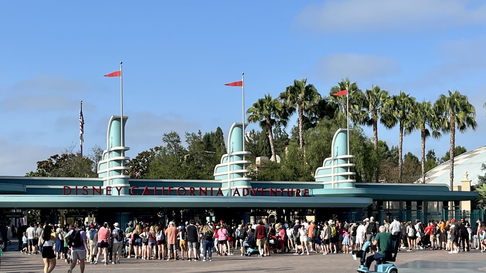 Disney California Adventure entrance at Disneyland Resort on a clear morning