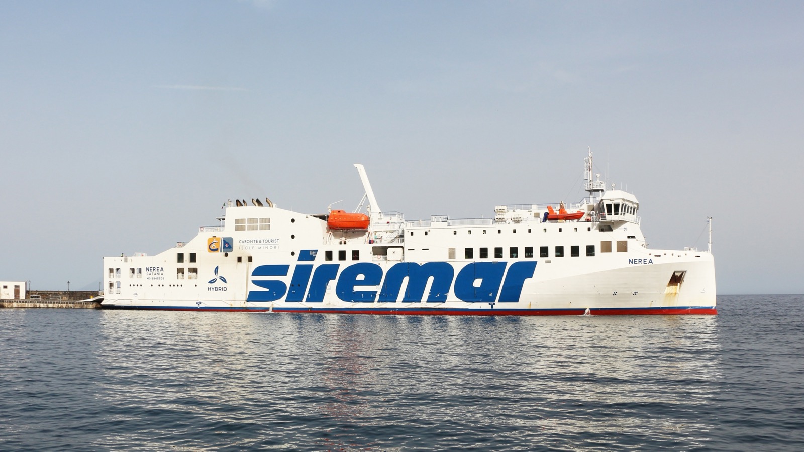 Caronte and Tourist Isole Minori ferry Nerea at Lipari in Sicily